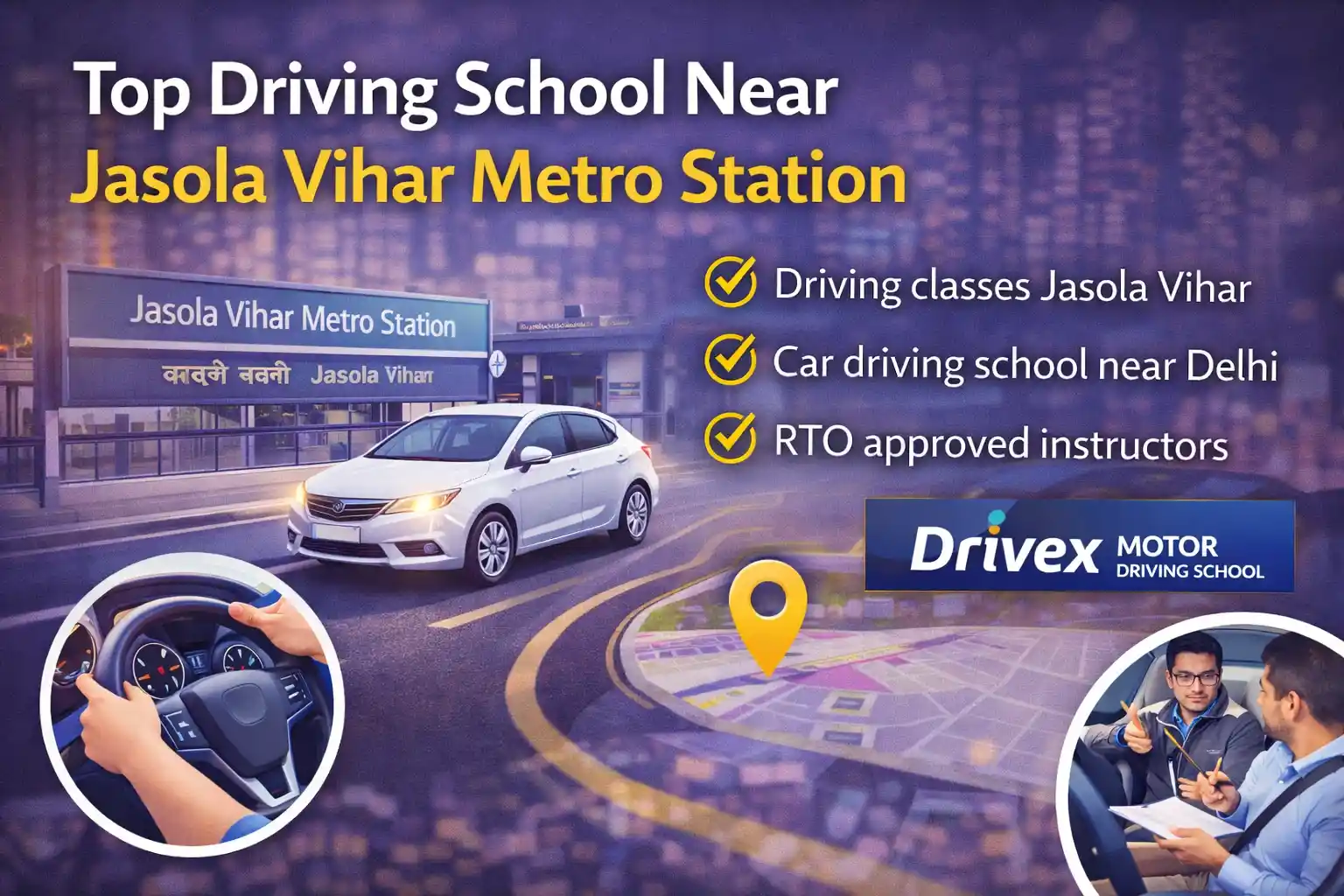 driving school near jasola vihar metro station
