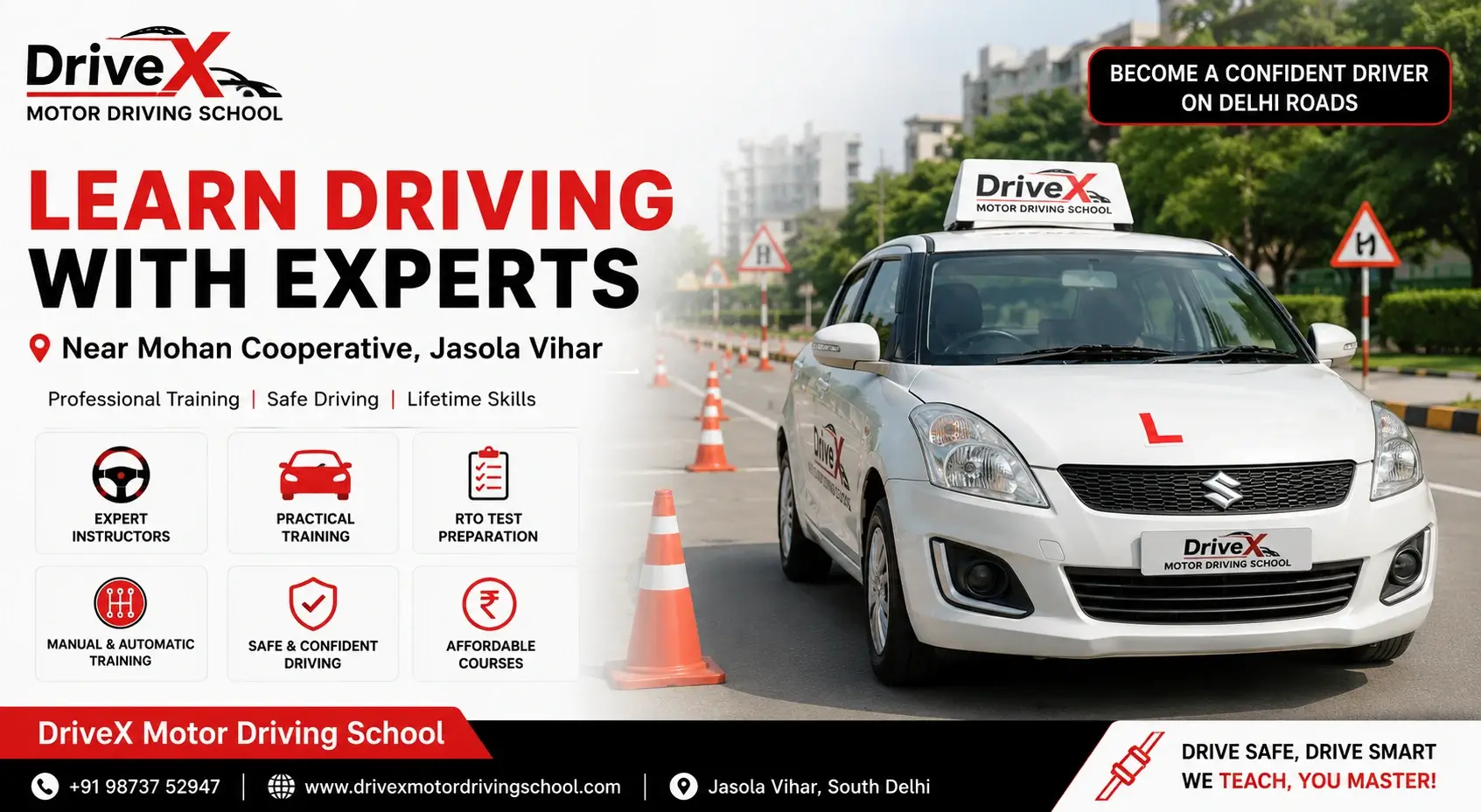 driving school near Mohan Cooperative