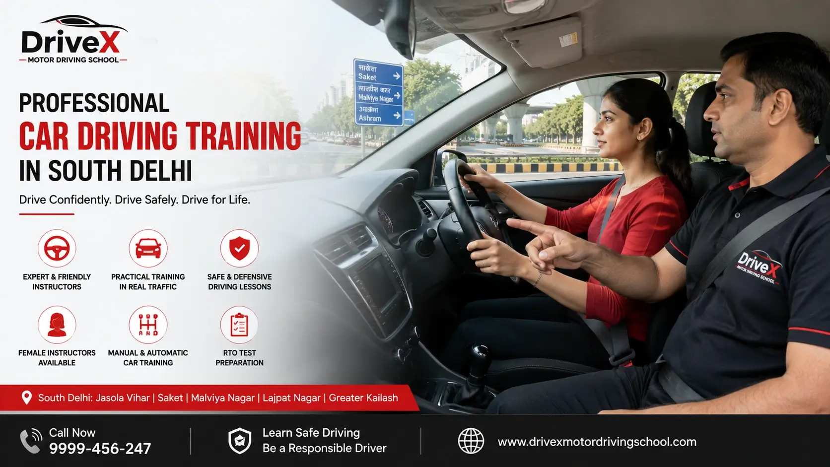professional car driving training in South Delhi